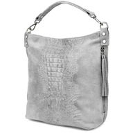 Veľká semišová kožená taška CROCO shopper