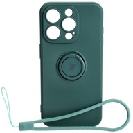 Silikónový obal Bizon pre iPhone 15 Pro, puzdro, puzdro, kryt, prsteň