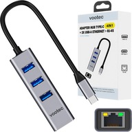 SIEŤOVÁ KARTA USB-C 1000 Mbps RJ45 LAN GIGABIT Hub USB 3.0 FAST Vootec