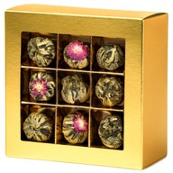 Sada kvitnúcich čajov 9 ks Krabička zlatých čokolád