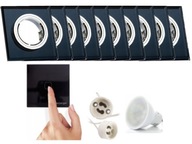 Sada Halogénových LED svietidiel 10x + vypínač + žiarovky Sada Halogénových LED svietidiel 10x + vypínač + žiarovky