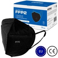 100x poľská maska ​​FFP2 maska ​​čierna KN95 95% CE