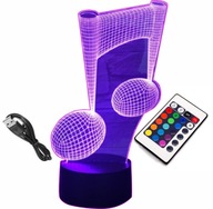 3D LED LAMPA Musical Note 16 farieb RGB 3D LED LAMPA Musical Note 16 farieb RGB