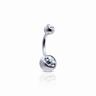 Piercing do pupka s dvoma zirkónmi TITANIUM 1,6/10 Piercing do pupka s dvoma zirkónmi TITANIUM 1,6/10