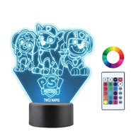 3D LED nočná lampa Paw Patrol Team Chase Grave 3D LED nočná lampa Paw Patrol Team Chase Grave
