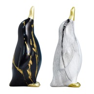 2x Živicová socha tvorivého tučniaka so zvieratkou