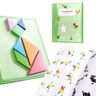 Tangram magnetické knižné puzzle 3D bloky