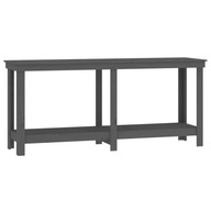 Pracovný stôl, sivý, 180x50x80 cm, masívne drevo p