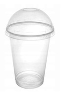 PET poháre na šejky 400/550 s viečkom s otvorom 50 súprav