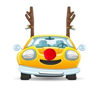 Vianočná dekorácia na auto Sobie parohy