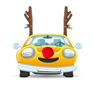 Vianočná dekorácia na auto Sobie parohy