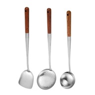 3ks Wok Lopatka Lyžica Skimmer Ladle Set vydrží