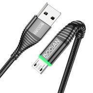 USB kábel - Micro USB Quick Charge 3.0 LED 3A 2M USB kábel - Micro USB Quick Charge 3.0 LED 3A 2M