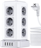 STOJANÝ NAPÁJACÍ PÁS 12 VSTUPOV 4XUSB 5M KÁBEL STOJANÝ NAPÁJACÍ PÁS 12 VSTUPOV 4XUSB 5M KÁBEL