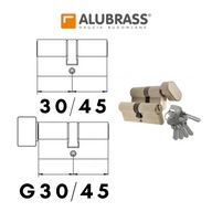 30/45 + G30 / 45 cylindrické vložky, 1 kľúčový systém, mosadz