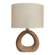 Béžová stolová lampa imitácia dreva GOLF E14 ORECH