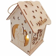 Drevený adventný lampáš Drevený adventný lampáš