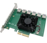 Rozdeľovač portov PCI-E rozdeľovač stúpačiek 1-6