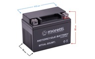 Akumulátor Moretti AGM (Gel) MTX4L-BS Akumulátor Moretti AGM (Gel) MTX4L-BS