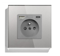 JEDNOSKLENENÁ USB ZÁSUVKA USB-C KONTAKT 16A JEDNOSKLENENÁ USB ZÁSUVKA USB-C KONTAKT 16A