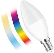 LED žiarovka na sviečku E14 4,9W RGB pre BLUETOOTH