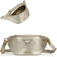 Zlatá, veľká dámska kožená crossbody kabelka Zlatá, veľká dámska kožená crossbody kabelka