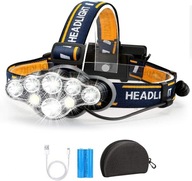 Výkonná 8 LED USB čelovka Výkonná 8 LED USB čelovka