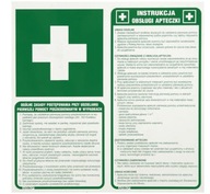 Znak prevádzkovej príručky Súpravy prvej pomoci Odolné voči PVC platni