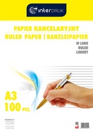 Kancelársky papier, A3, linajkový, 100 listov. Kancelársky papier, A3, linajkový, 100 listov.