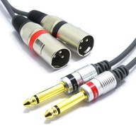 KÁBEL 2x XLR MALE - 2x JACK 6,3 MONO 1,5m VITALCO KÁBEL 2x XLR MALE - 2x JACK 6,3 MONO 1,5m VITALCO