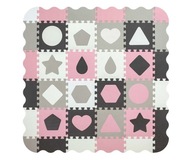PUZZLE JOLLY FOAM MAT 4x4 TVARY - RUŽOVÁ ŠEDÁ