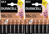 Duracell alkalické batérie AA paličky 6 ks x2 Duracell alkalické batérie AA paličky 6 ks x2
