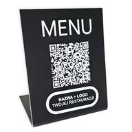 STOJAN QR KÓD MENU REŠTAURÁCIE PLEXIX 12x9,5x7cm TABUĽOVÁ UV TLAČ ČIERNA STOJAN QR KÓD MENU REŠTAURÁCIE PLEXIX 12x9,5x7cm TABUĽOVÁ UV TLAČ ČIERNA