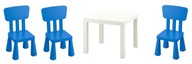 IKEA LACK Table+ MAMMUT Tri detské stoličky