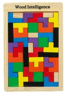 Drevené puzzle tetris bloky puzzle 40 dielikov.