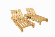 Set drevené lehátka + stôl NA TERASU / ZÁHRADU