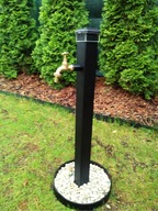 Záhradný kohútik s LED lemom Čierna upevňovacia kotva
