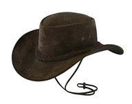 Západný vidiecky hnedý kožený kovbojský klobúk