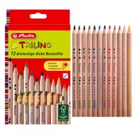Farebné ceruzky Trilino nelakované, 12 farieb, Herlitz Farebné ceruzky Trilino nelakované, 12 farieb, Herlitz