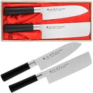 Satake Saku japonská sada 2 nožov Santoku Nôž 17 cm a Nakiri 16 cm v puzdre Satake Saku japonská sada 2 nožov Santoku Nôž 17 cm a Nakiri 16 cm v puzdre
