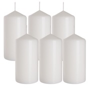 Valec na sviečku Stĺpik na sviečku Biely 12x7cm 6ks Valec na sviečku Stĺpik na sviečku Biely 12x7cm 6ks
