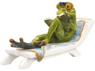 Dekoračná figúrka 19 x 10 x 6 cm - Žaba na lehátku Dekoračná figúrka 19 x 10 x 6 cm - Žaba na lehátku