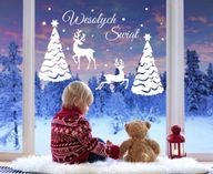 VIANOČNÉ nálepky na okná OKNO Vianočné 120cm HIT