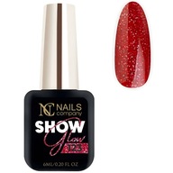 Hybridný lak na nechty Nails Company 6 ml - Show Glow 123 Red s časticami Hybridný lak na nechty Nails Company 6 ml - Show Glow 123 Red s časticami