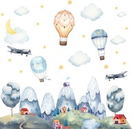 Samolepky na stenu pre deti Mountains Balloons D315 100cm Samolepky na stenu pre deti Mountains Balloons D315 100cm
