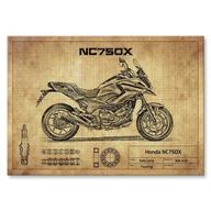Kovový plagát Honda NC750X darček L Kovový plagát Honda NC750X darček L