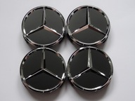 4x Stredové krytky MERCEDES BENZ krytky ráfikov 75 mm čierna 3D 4x Stredové krytky MERCEDES BENZ krytky ráfikov 75 mm čierna 3D