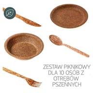 Piknikový set pre 10 osôb vyrobený z pšeničných otrúb Piknikový set pre 10 osôb vyrobený z pšeničných otrúb