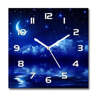 Pekné sklenené tiché nástenné hodiny Sky at night 30x30 Pekné sklenené tiché nástenné hodiny Sky at night 30x30