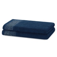 Bavlnené uteráky Námornícka modrá, hladká, sada 2 ks